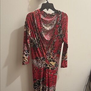 Stylish Red Leopard Print Dress